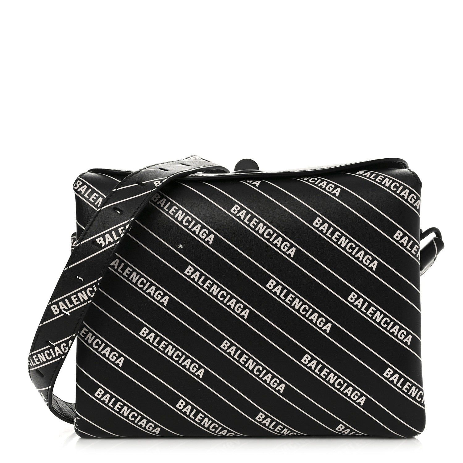 Balenciaga Calfskin All Over Logo Flap S Bag Black 1 of 19