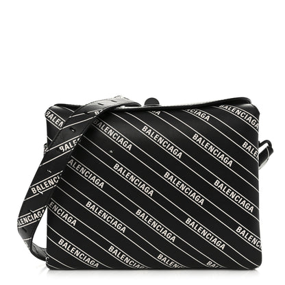 Balenciaga Calfskin All Over Logo Flap S Bag Black 1 of 19