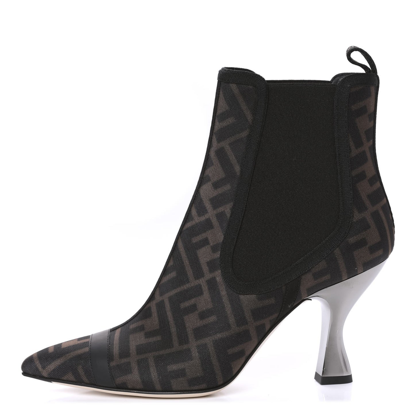Mesh Tulle FF Colibri 85mm Ankle Booties 37.5 Tobacco Moro Black