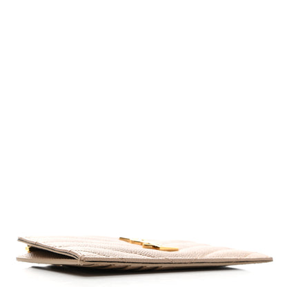 Saint Laurent Monogram Grain de Poudre 5 Fragments Zip Pouch Card Holder Dark Latte 4 of 7