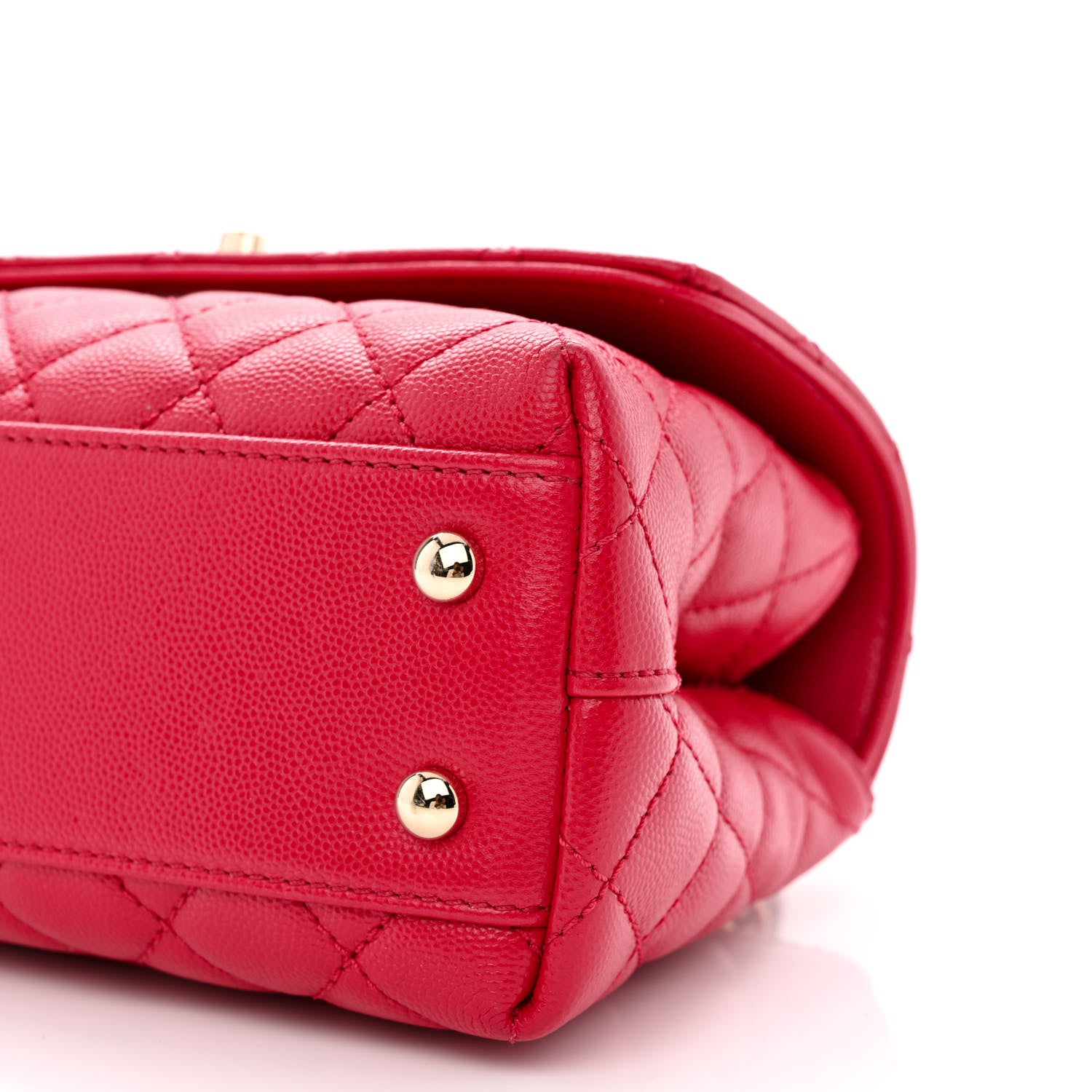 Chanel Caviar Lizard Embossed Quilted Mini Coco Handle Flap Dark Pink 10 of 10