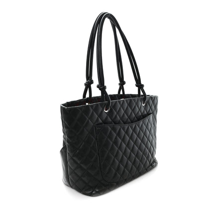 Chanel Calfskin Quilted Large Cambon Tote Black 3 of 12