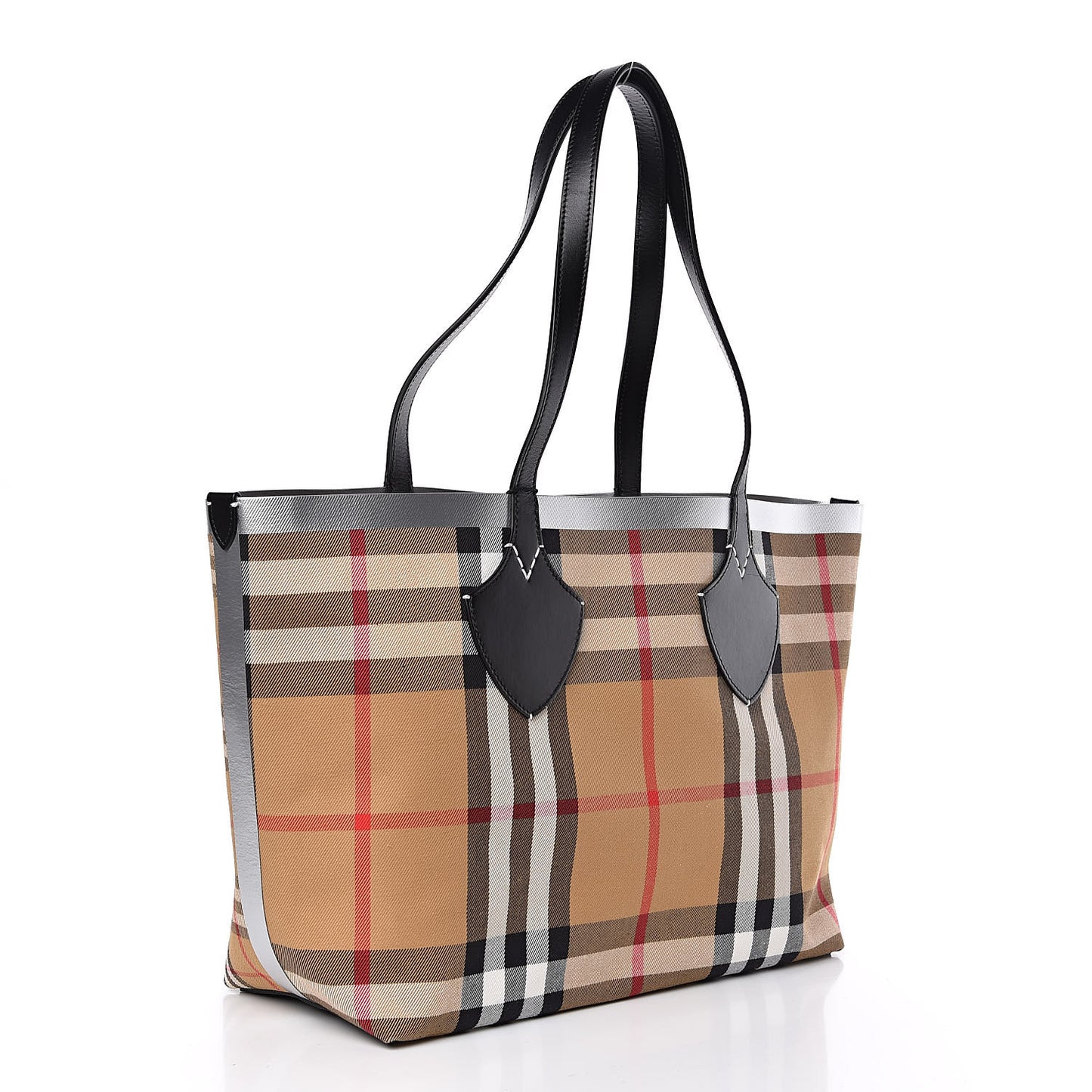 Vintage Check Large The Giant Reversible Tote Black Silver