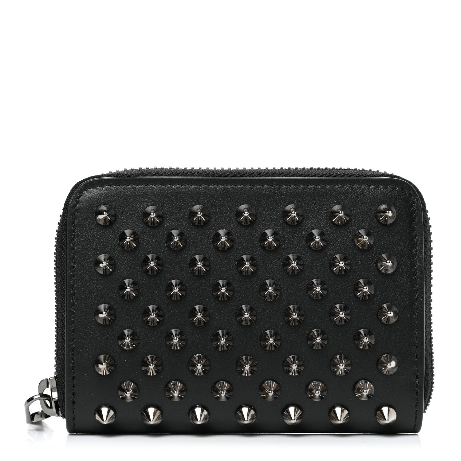 Christian Louboutin Calfksin Spiked Panettone Coin Purse Black 1 of 8