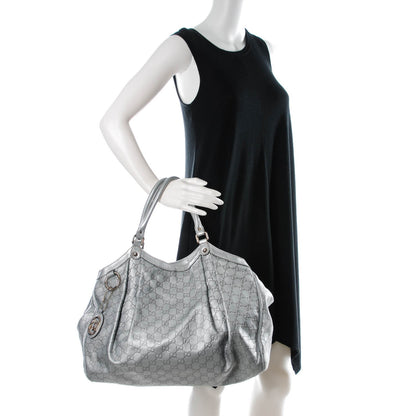 Gucci Guccissima Large Sukey Tote Silver 2 of 7