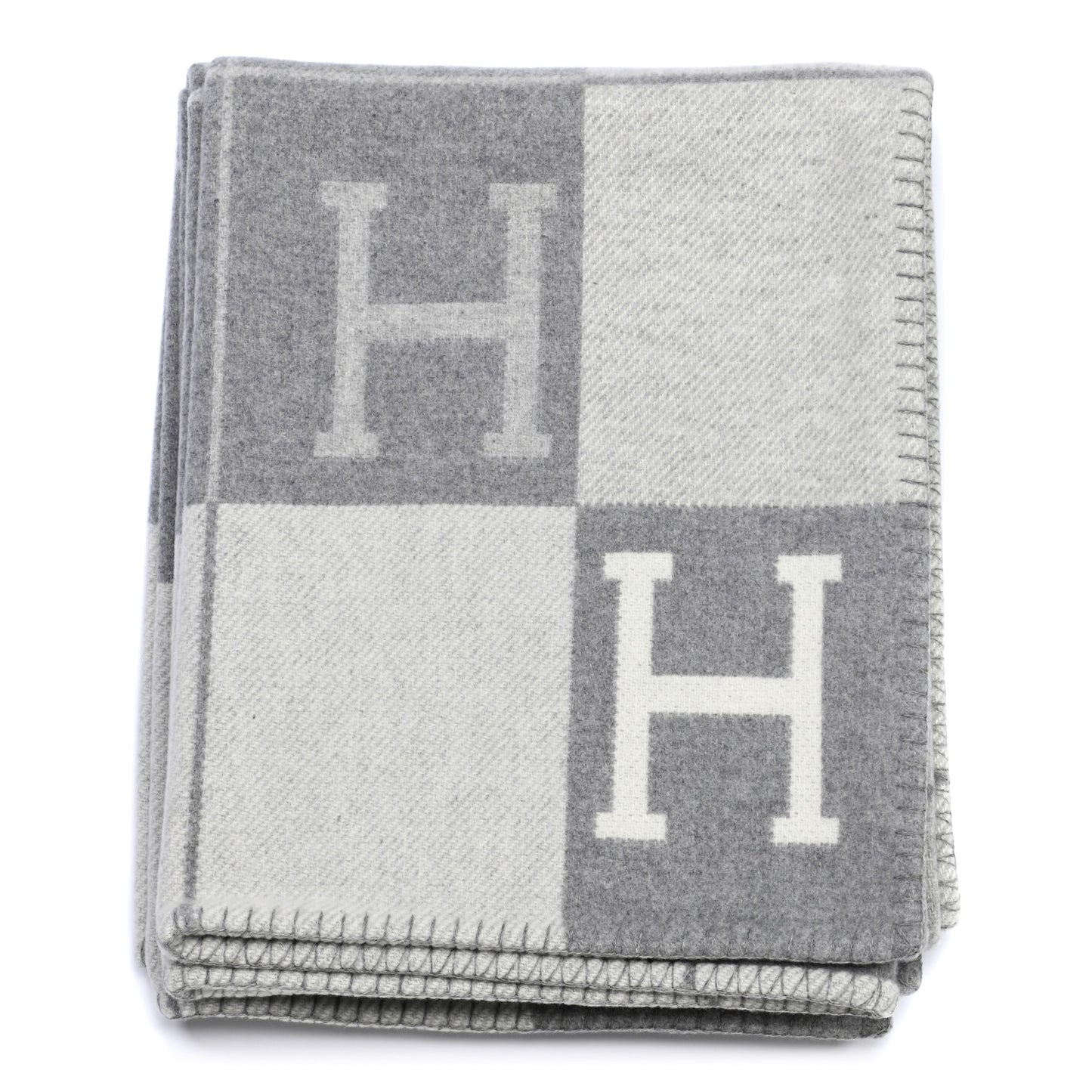 Wool Cashmere Avalon III Blanket Ecru Gris Clair