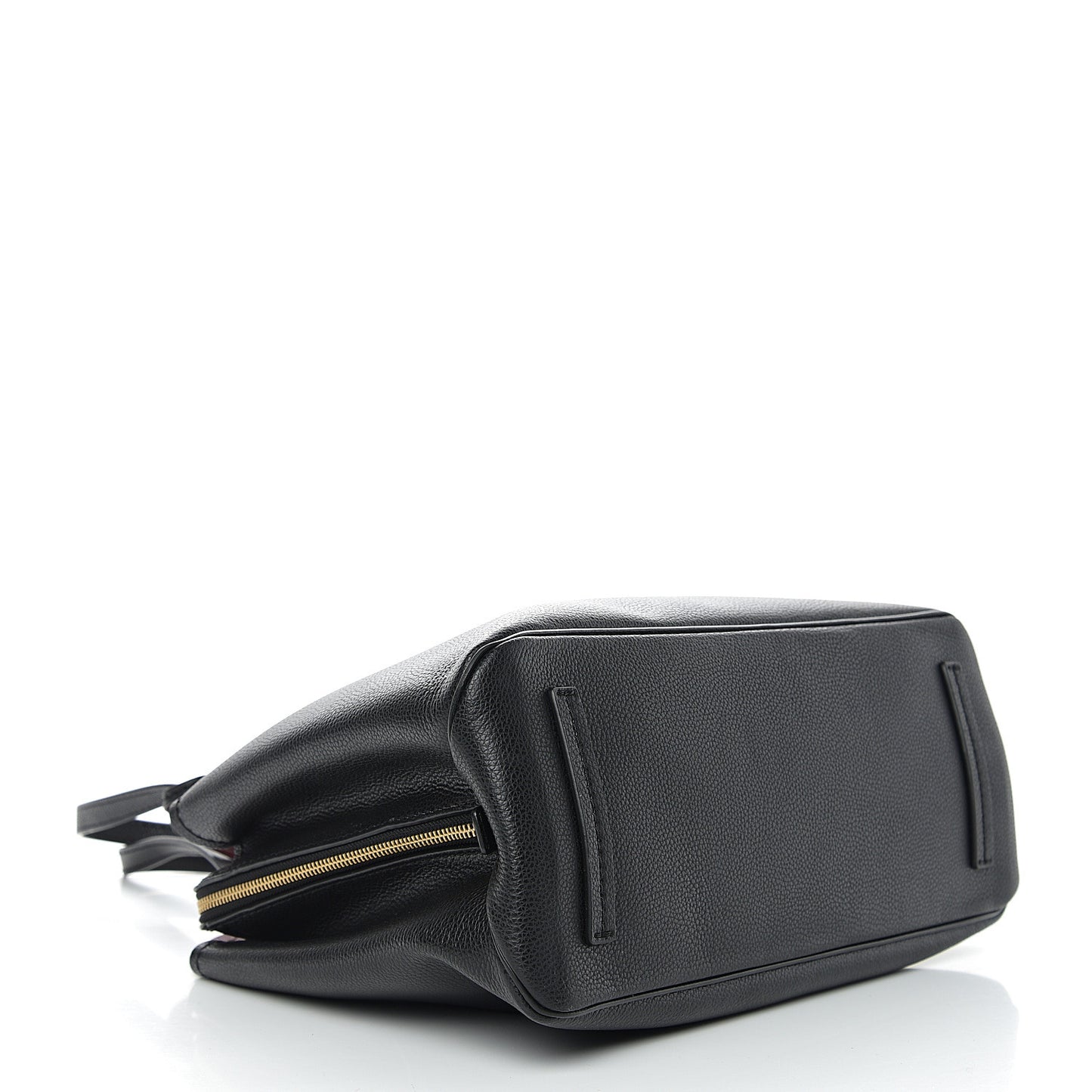 Pebbled Calfskin Editor Shopping Tote Black