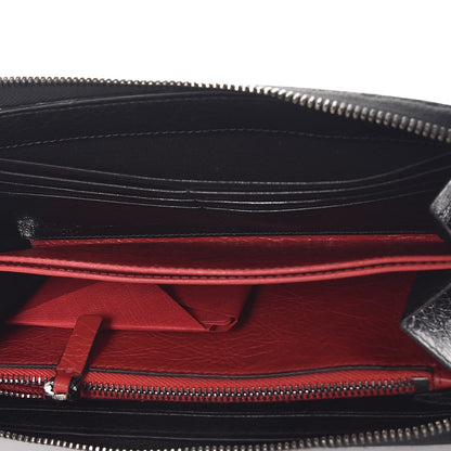 Valentino Garavani Craquele Nappa Rockstud Spike Zip Around Wallet Black 5 of 7