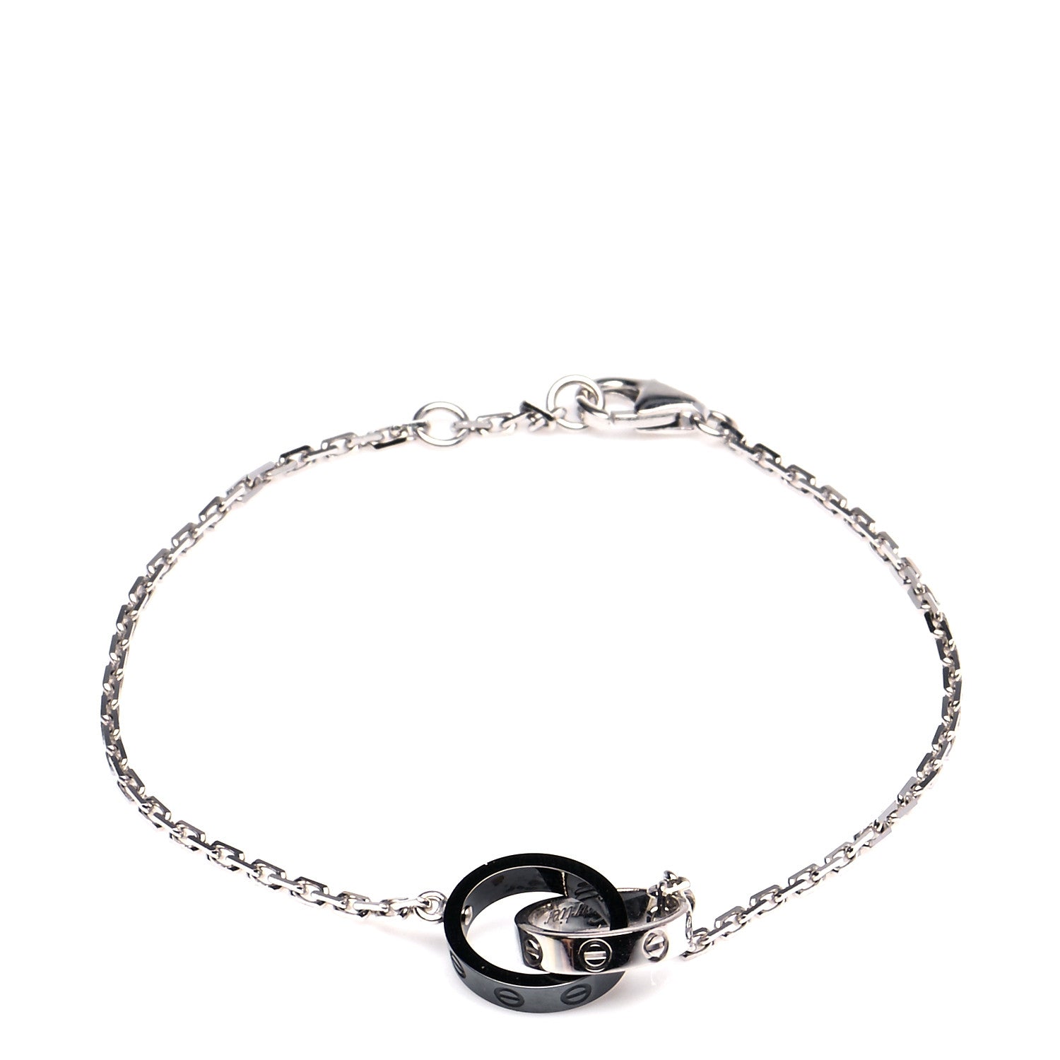 Cartier 18K White Gold Black Ceramic LOVE Bracelet 1 of 8