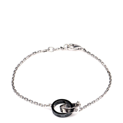 Cartier 18K White Gold Black Ceramic LOVE Bracelet 1 of 8