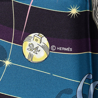 Hermes Silk Chorus Stellarum Scarf 70 Rose Bleu Cobalt 4 of 5