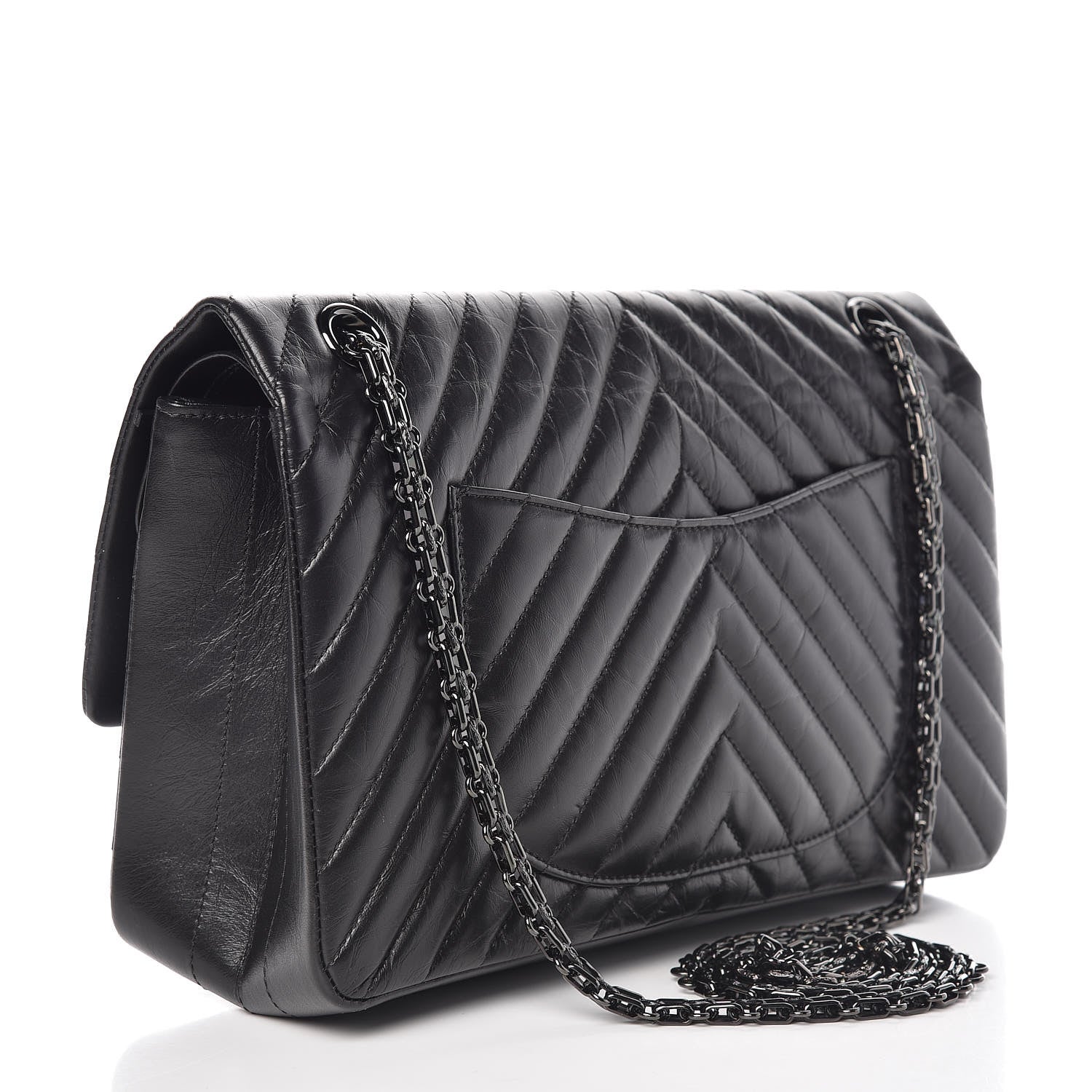 Chanel Aged Calfskin Chevron Quilted 2.55 Reissue 226 So Black 3 of 11