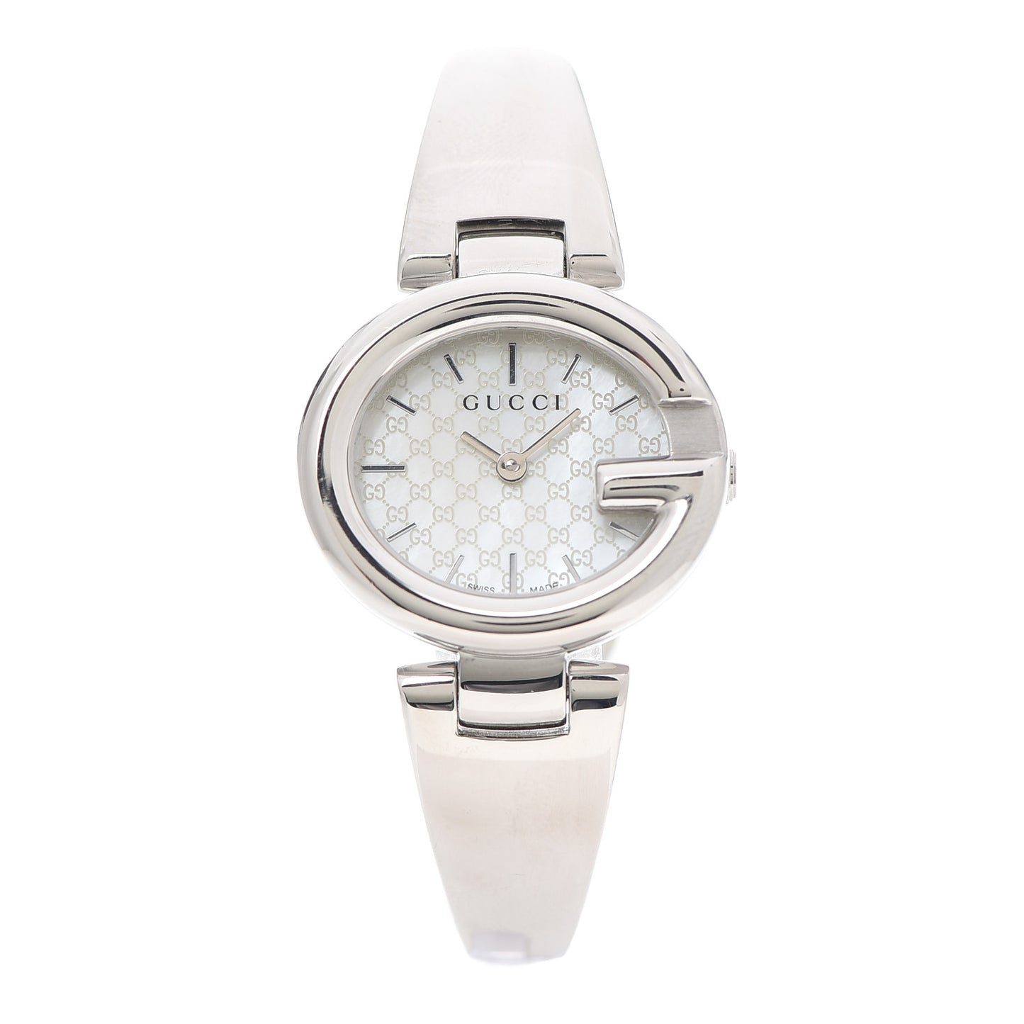 Stainless Steel Mother of Pearl 27mm Guccissima Quartz Watch