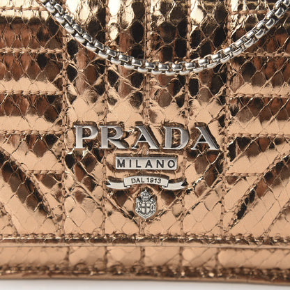 Prada Metallic Ayers Impunture Diagramme Crossbody Cammeo Mordo 9 of 9
