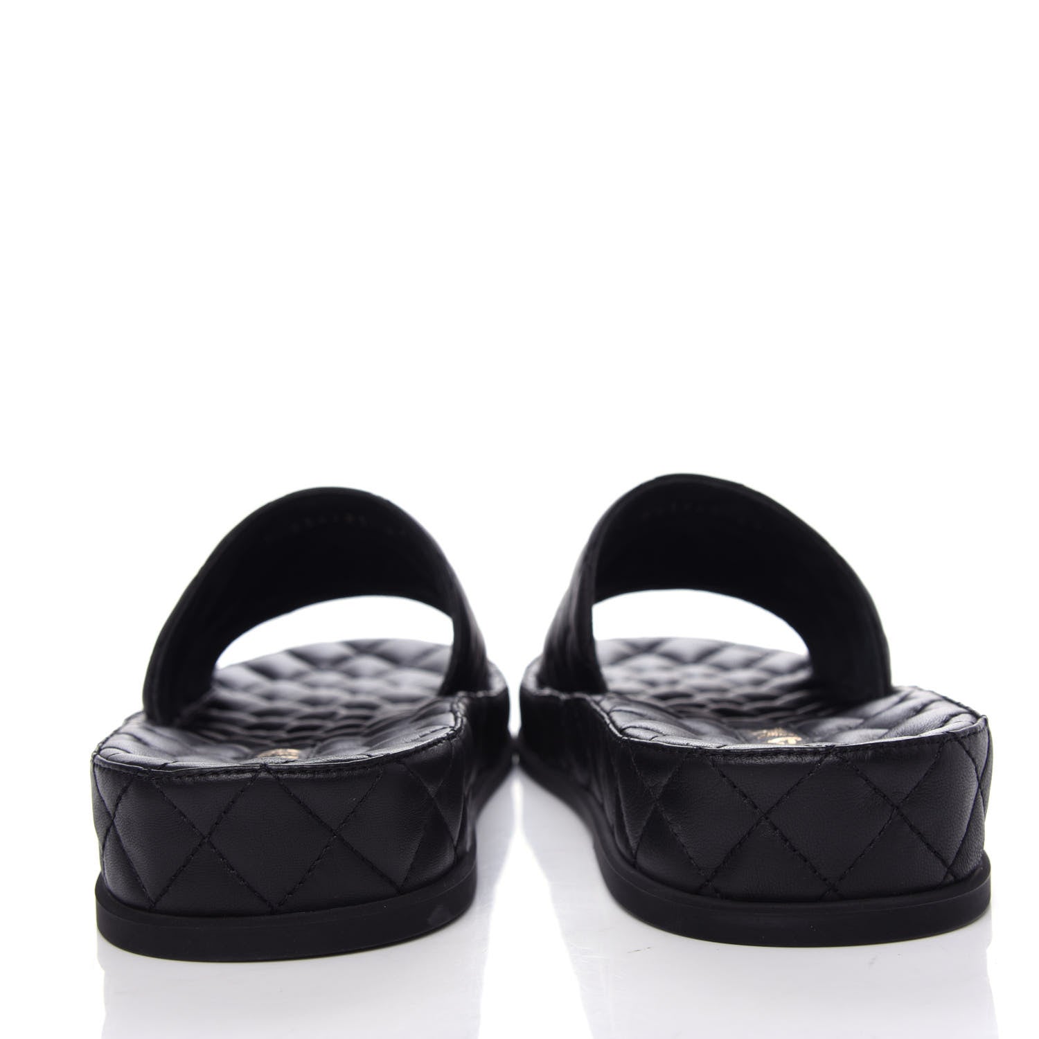 Chanel Lambskin Quilted CC Mules Sandals 41 Black 7 of 11