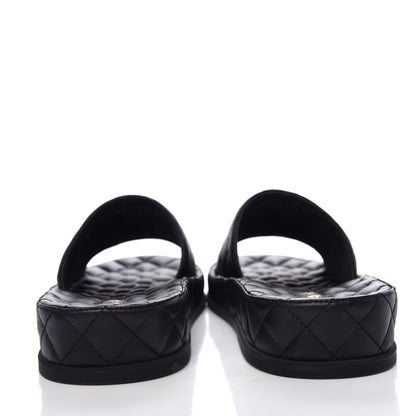 Chanel Lambskin Quilted CC Mules Sandals 41 Black 7 of 11