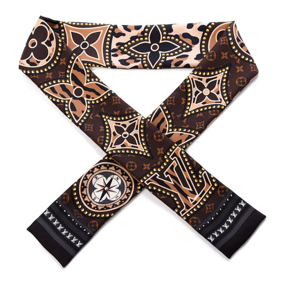 Louis Vuitton Silk Monogram LV World Bandeau Brown 1 of 4