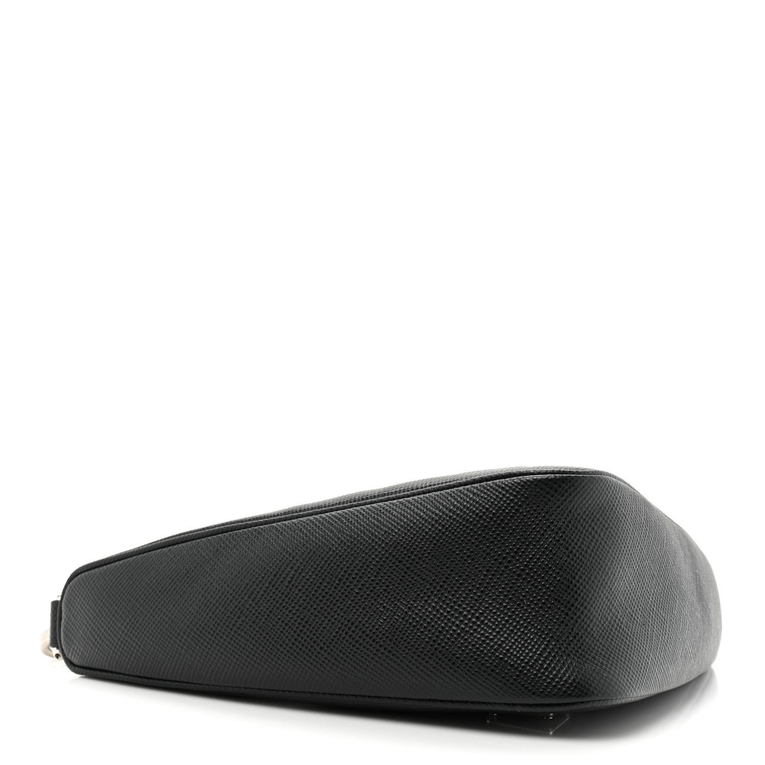 Prada Saffiano Cuir Triangle Logo Embossed Triangle Wristlet Black 4 of 9