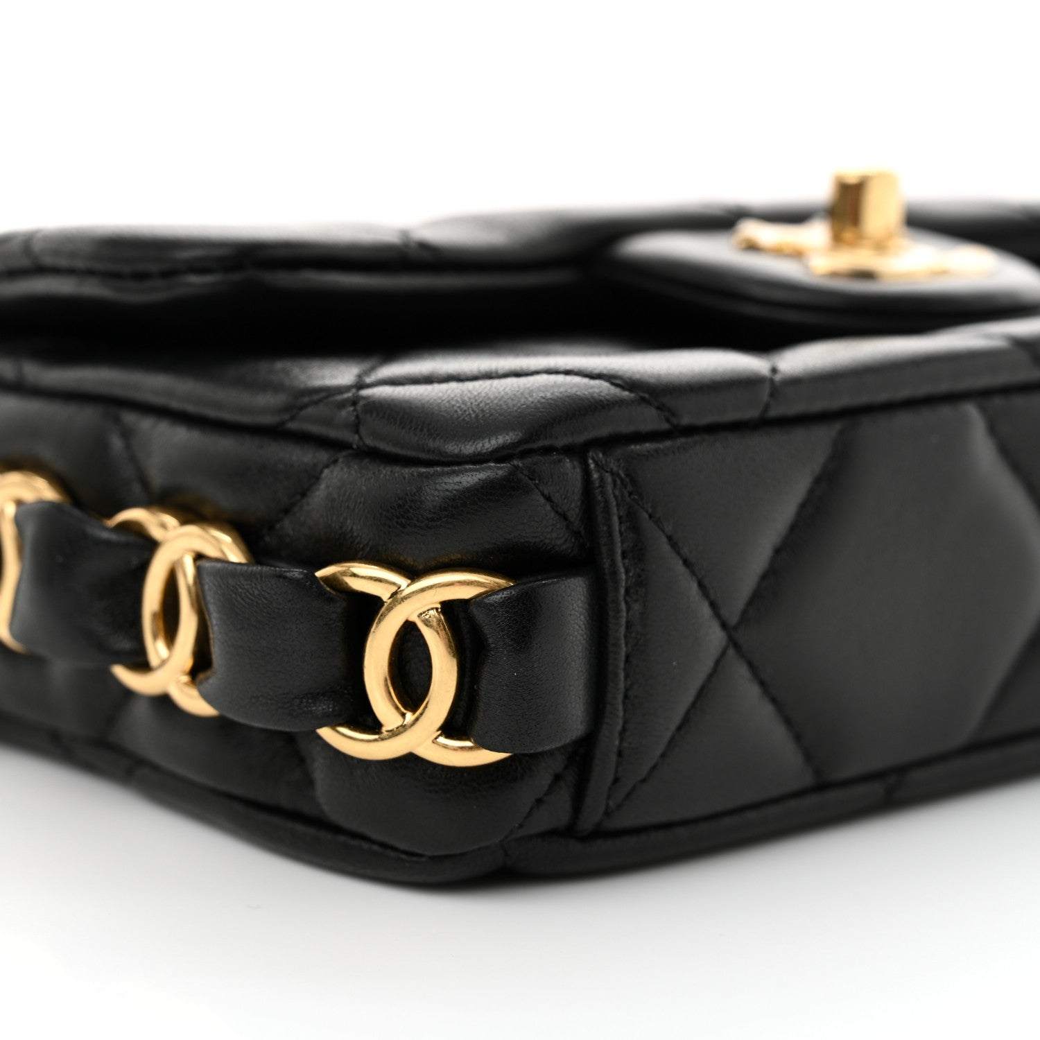 Chanel Lambskin Quilted Mini Flap CC Links Flap Black 9 of 11