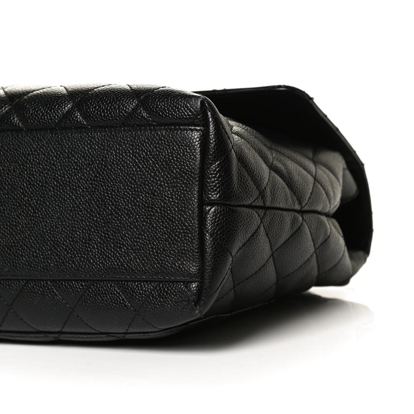 Caviar Quilted Jumbo Kelly Flap Black