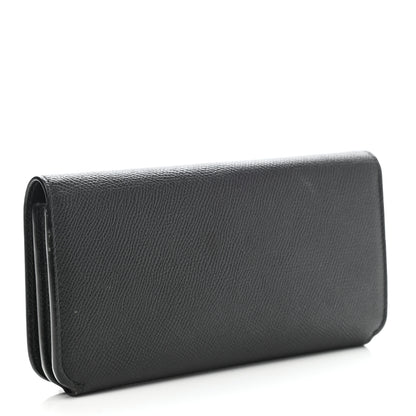 Balenciaga Grained Calfskin Logo Cash Thin Money Wallet Black White 3 of 10