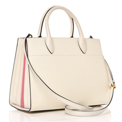 Prada Saffiano City Calf Bibliotheque Bag White Begonia 4 of 11