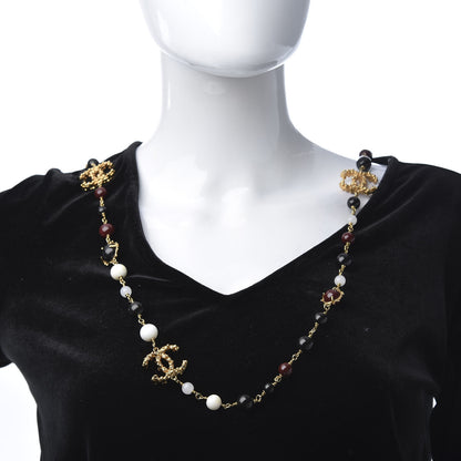 Chanel Resin Beaded CC Necklace Gold Multicolor 2 of 6