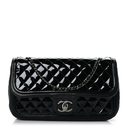 Chanel Patent Quilted Jumbo Classic Twist Flap Bag Black 1 of 9