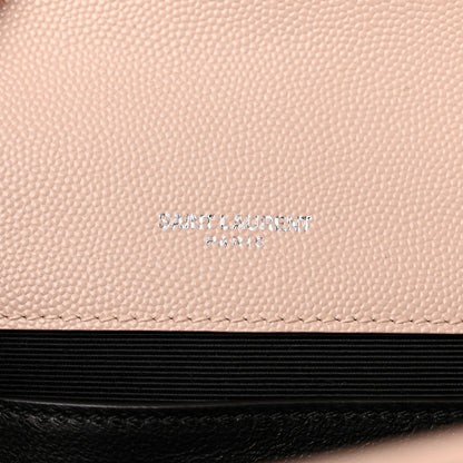 Saint Laurent Grain De Poudre Textured Mixed Matelasse Medium Triquilt Monogram Satchel Marble Pink 6 of 11