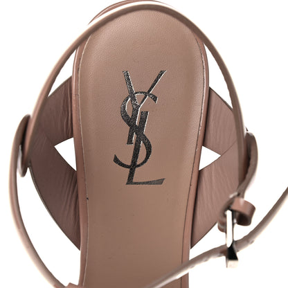Saint Laurent Patent Tribute 105 Platform Sandals 40 Nude Powder 7 of 11