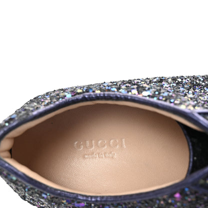 Gucci Glitter Womens Peggy Platform Sneakers 39 Purple 7 of 9