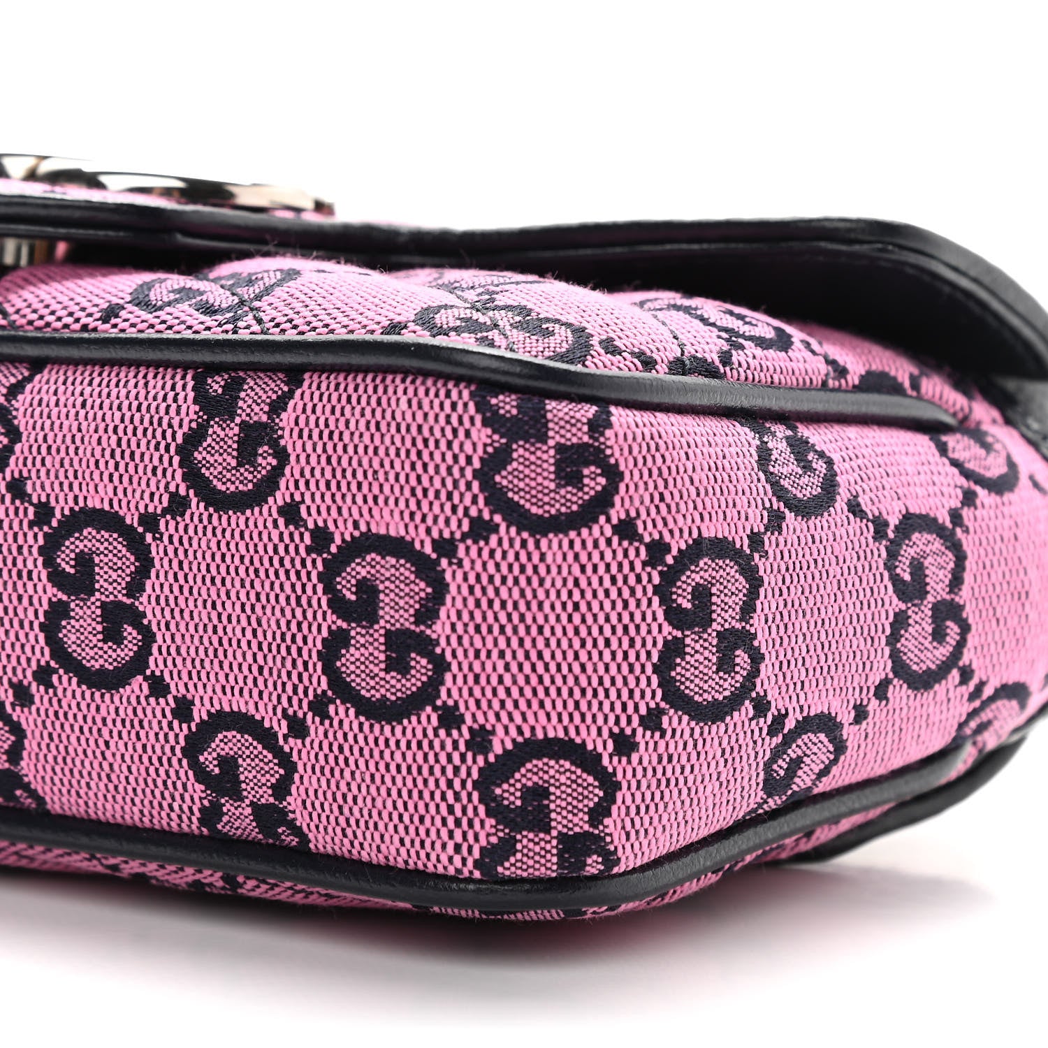 Gucci Monogram Multicolor Matelasse Diagonal Super Mini GG Marmont Shoulder Bag Pink Blue 9 of 10