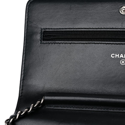 Chanel Lambskin Quilted Boy Wallet On Chain WOC Black 11 of 16