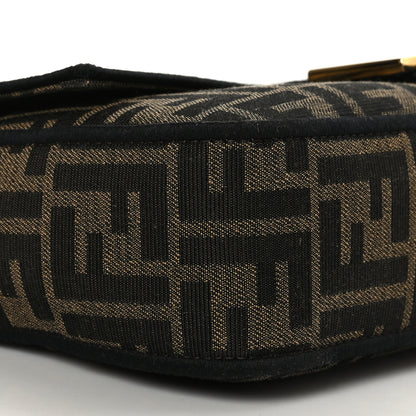 Fendi Fabric Jacquard FF 1974 Medium Baguette Tobacco Moro Black 7 of 8