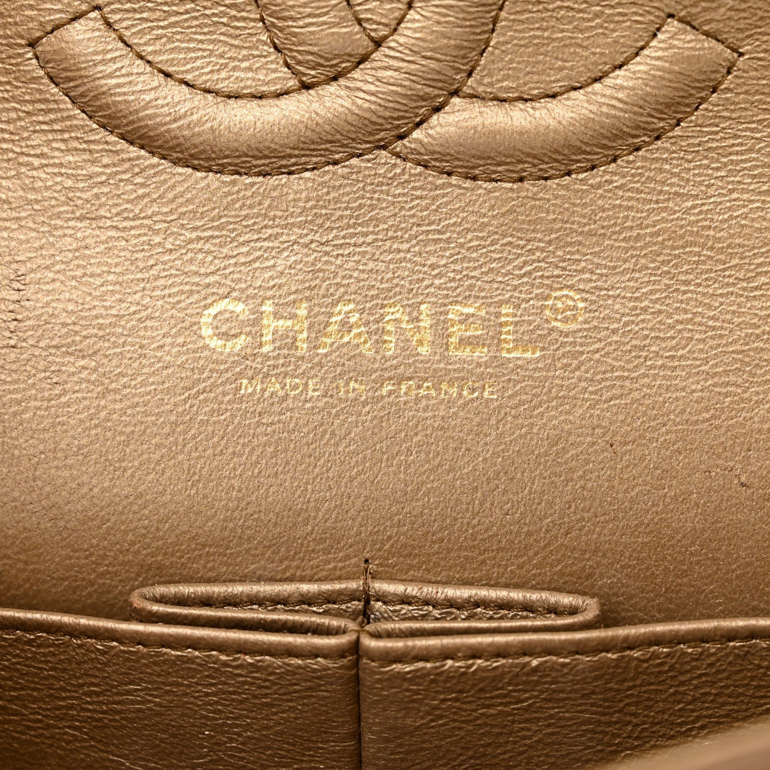 Chanel Metallic Lambskin Quilted Medium Double Flap Khaki 6 of 19