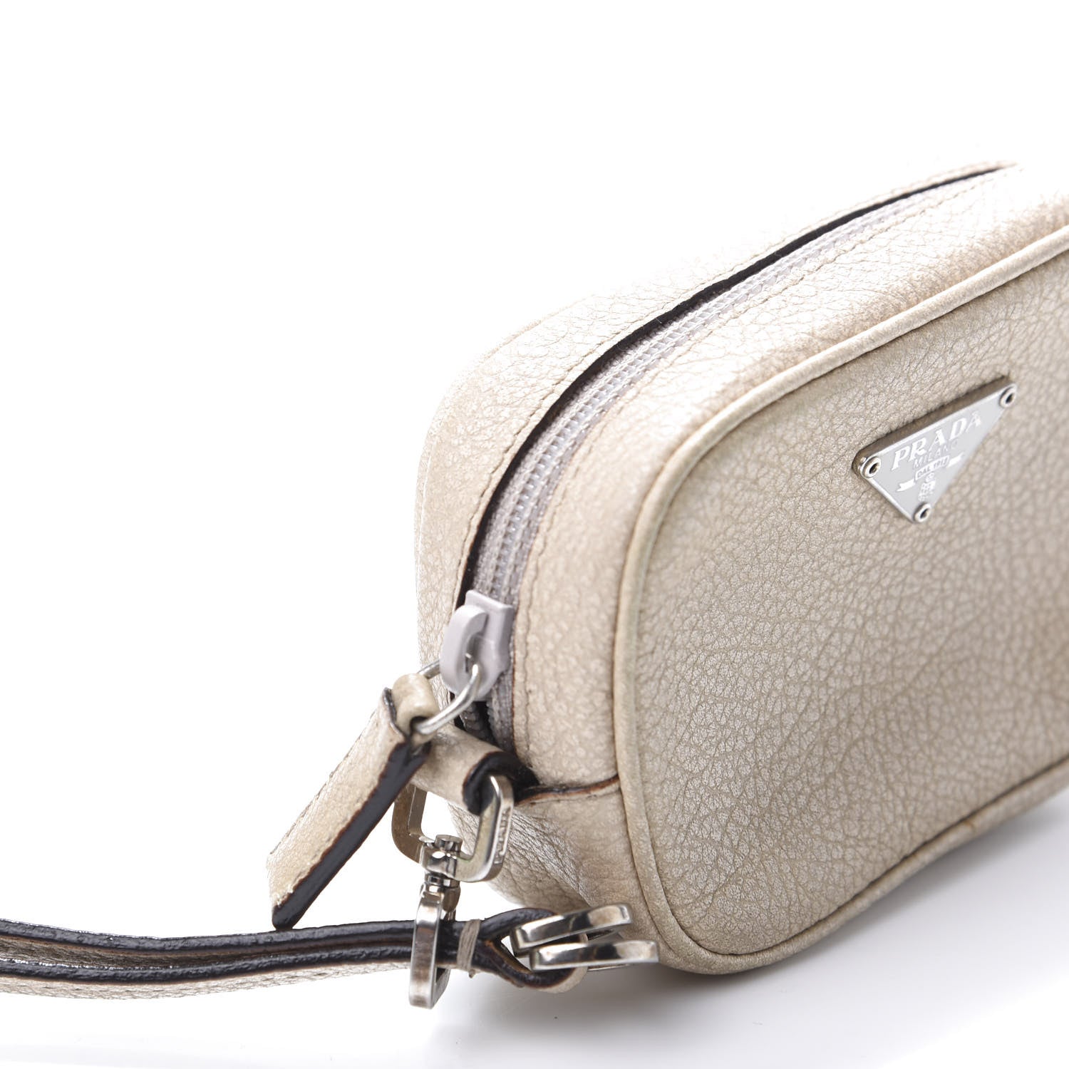 Prada Metallic Vitello Daino Coin Purse Cera 7 of 7