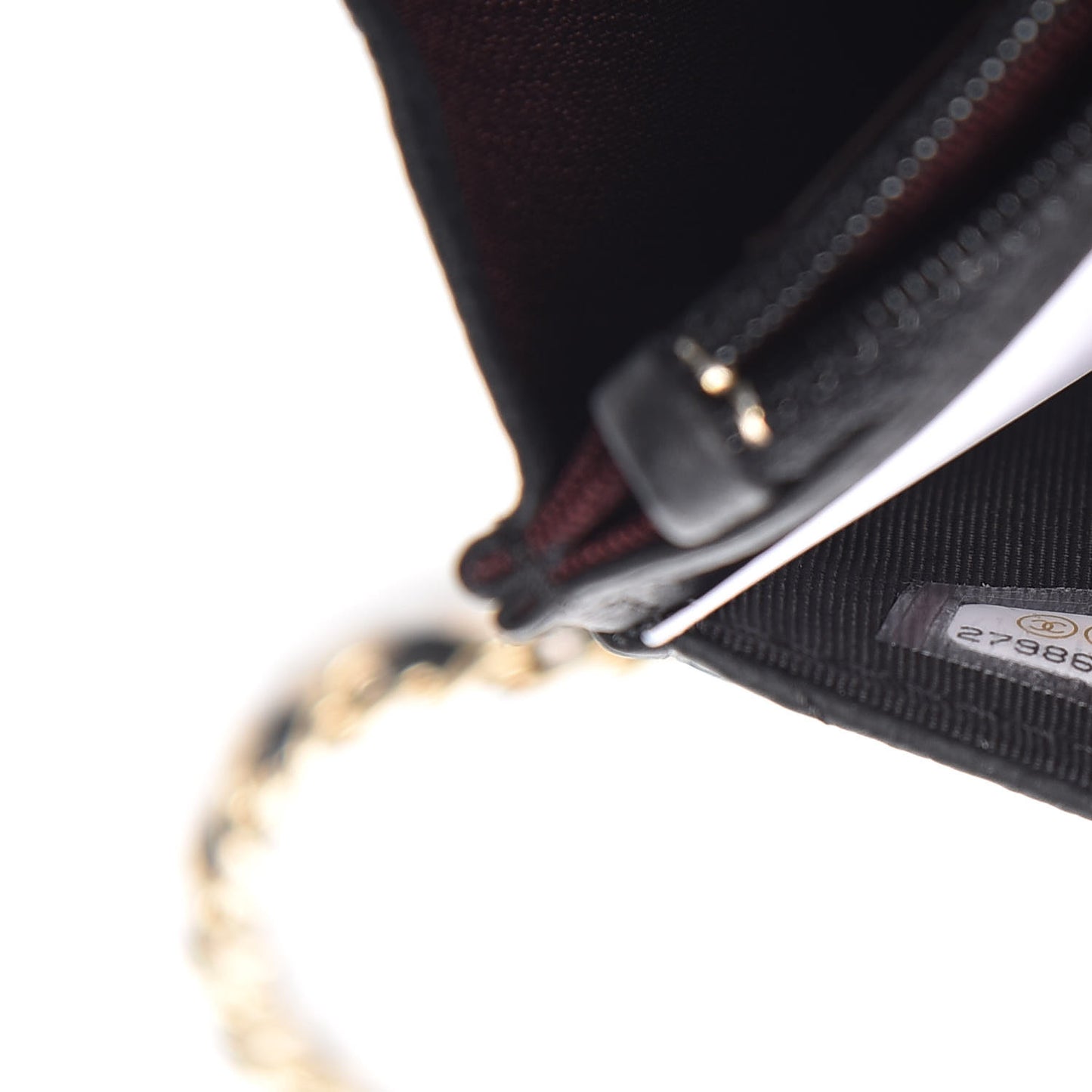 Caviar Chevron Quilted Wallet On Chain WOC Black