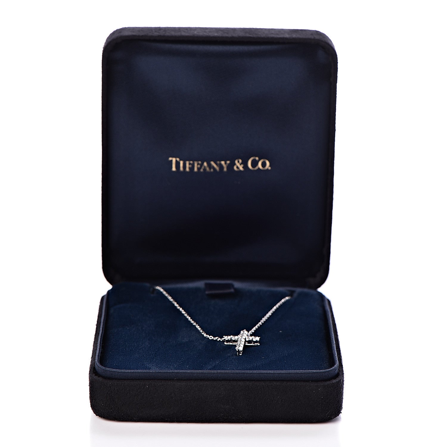 Tiffany Platinum Diamond Small Cross Pendant Necklace 8 of 8