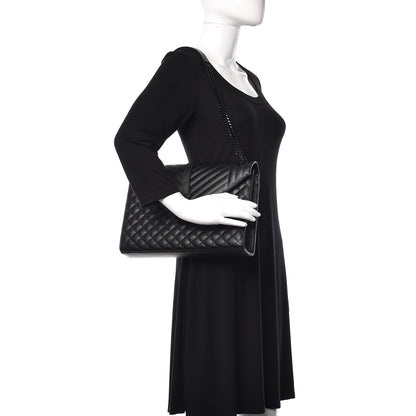 Saint Laurent Grain De Poudre Textured Mixed Matelasse Large Triquilt Monogram Monochrome Satchel Black 2 of 11