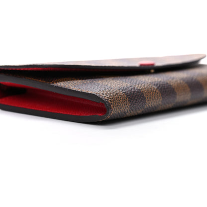 Louis Vuitton Damier Ebene Emilie Wallet Red 8 of 10
