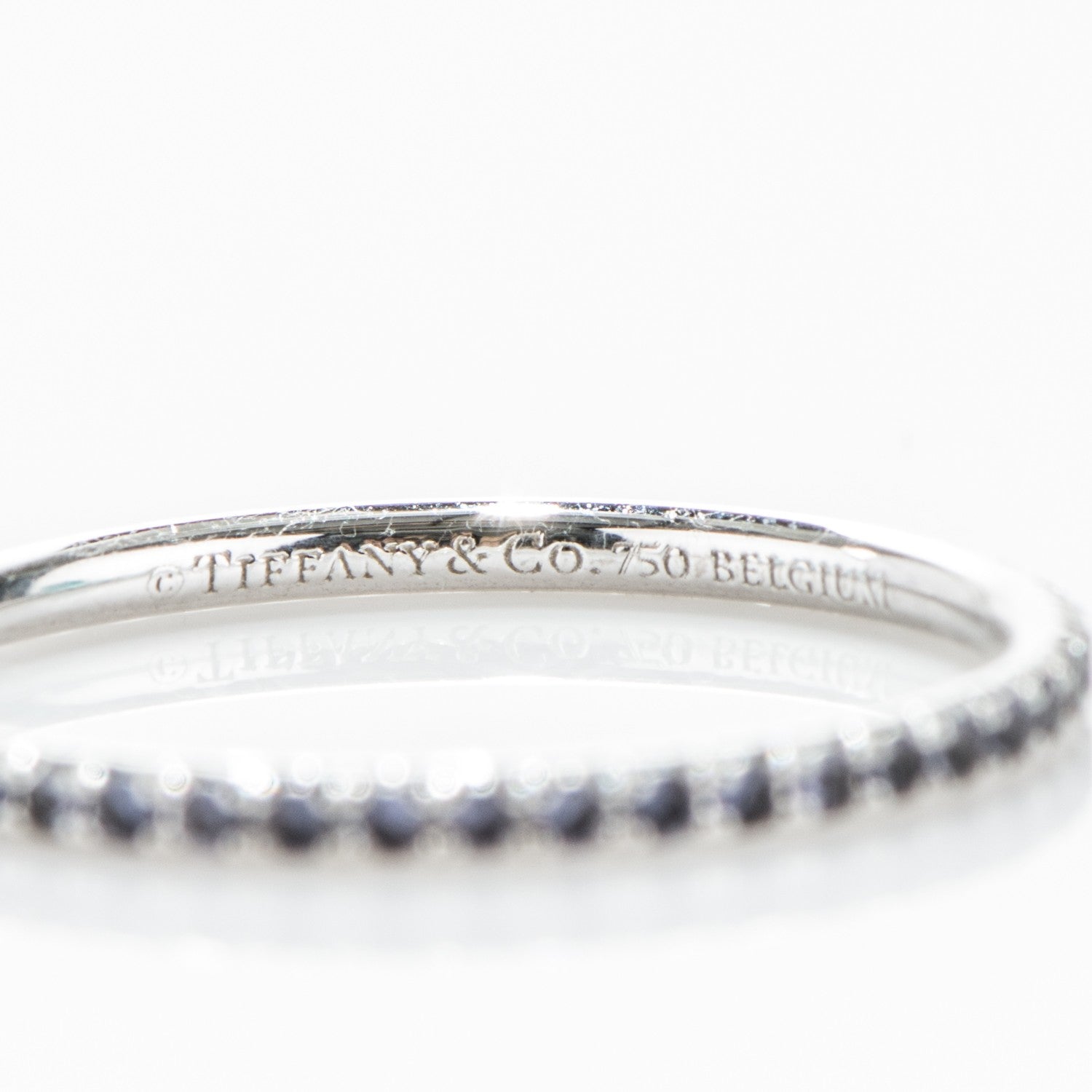 Tiffany 18K White Gold Iolite Metro Ring 7 5 of 6