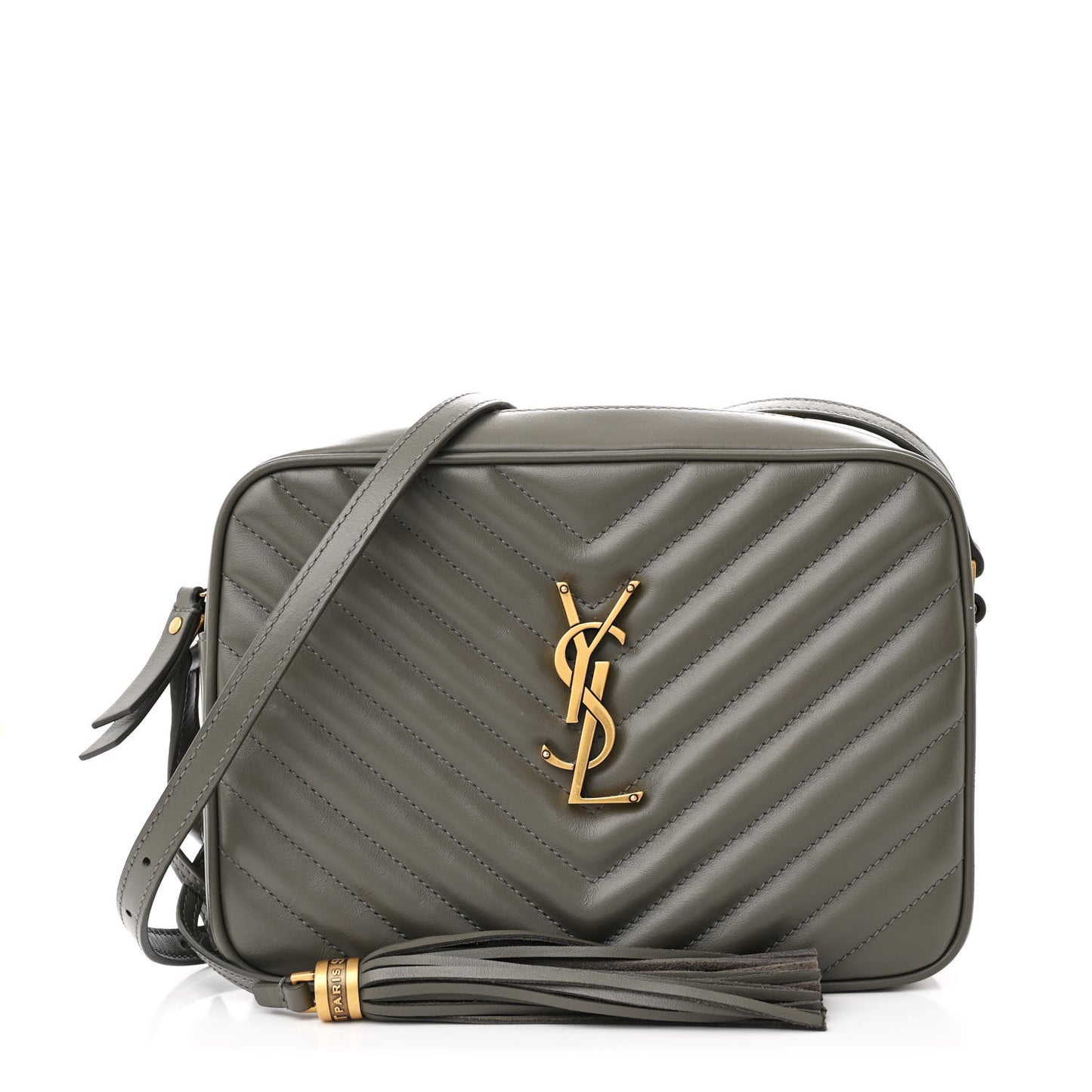 Calfskin Matelasse Monogram Lou Camera Bag Greyish Brown