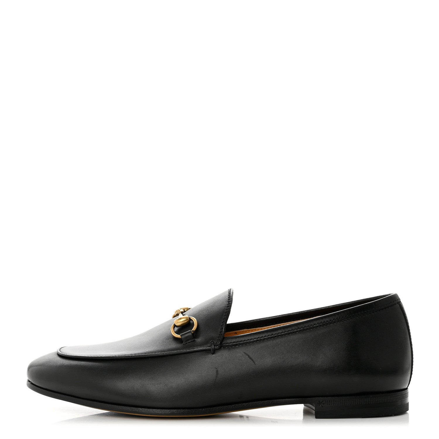 Gucci Lambskin Womens Brixton Horsebit Loafers 39 Black 1 of 9