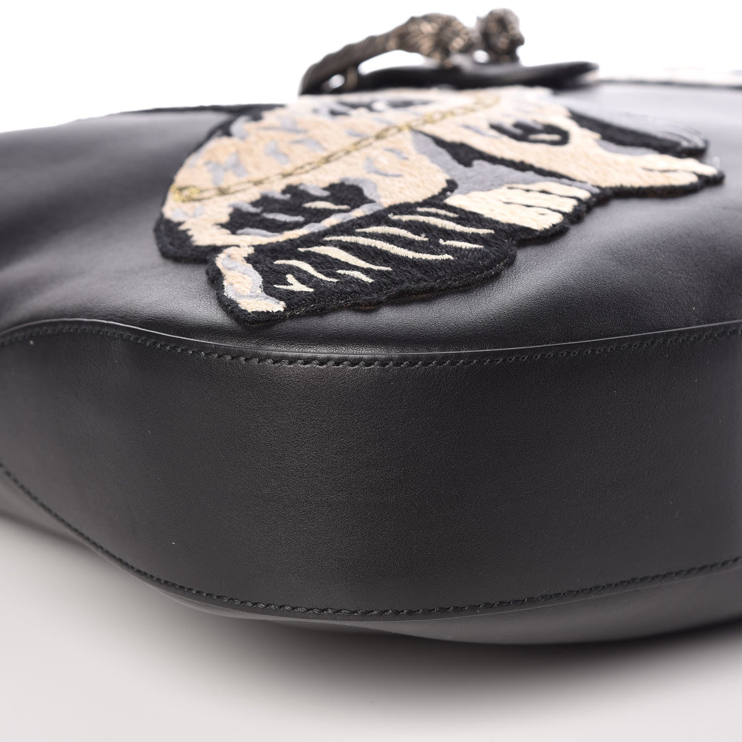 Gucci Calfskin Web Dog Embroidered Large Dionysus Hobo Black 9 of 12