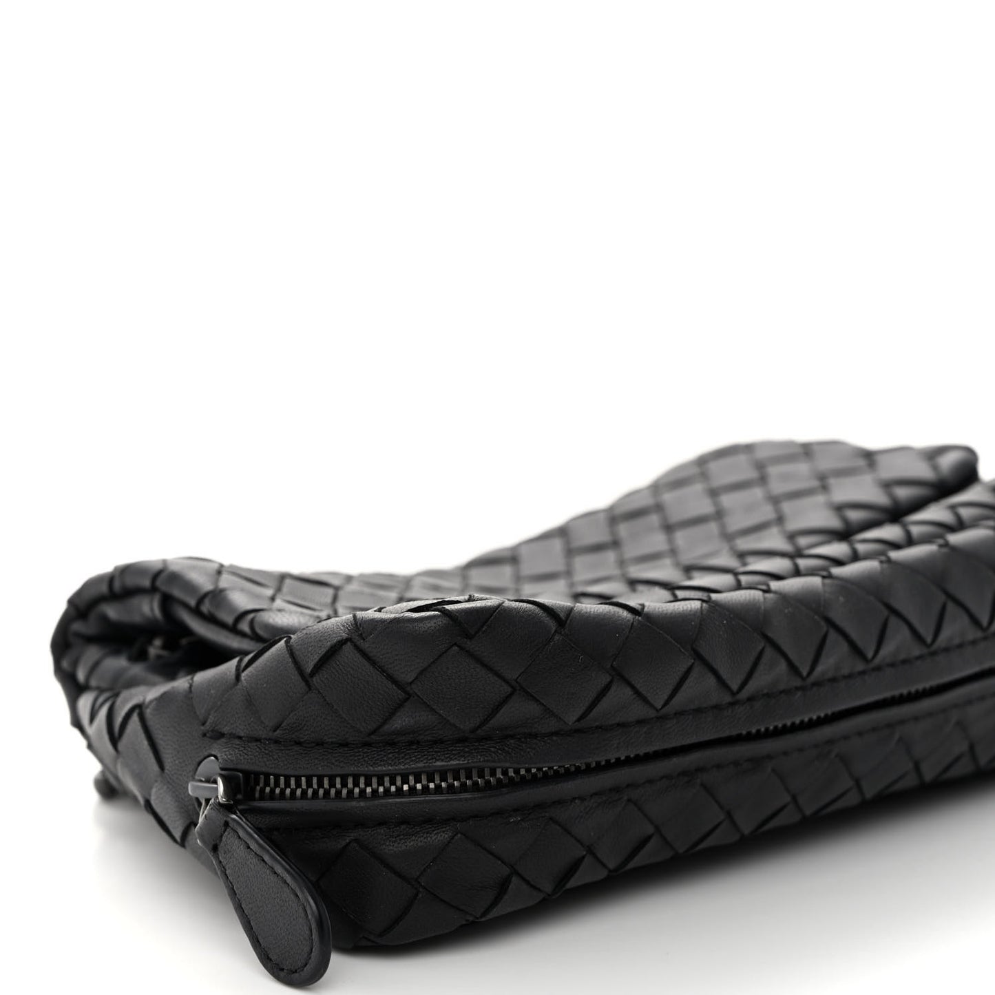 Nappa Intrecciato Mini Chain Messenger Black