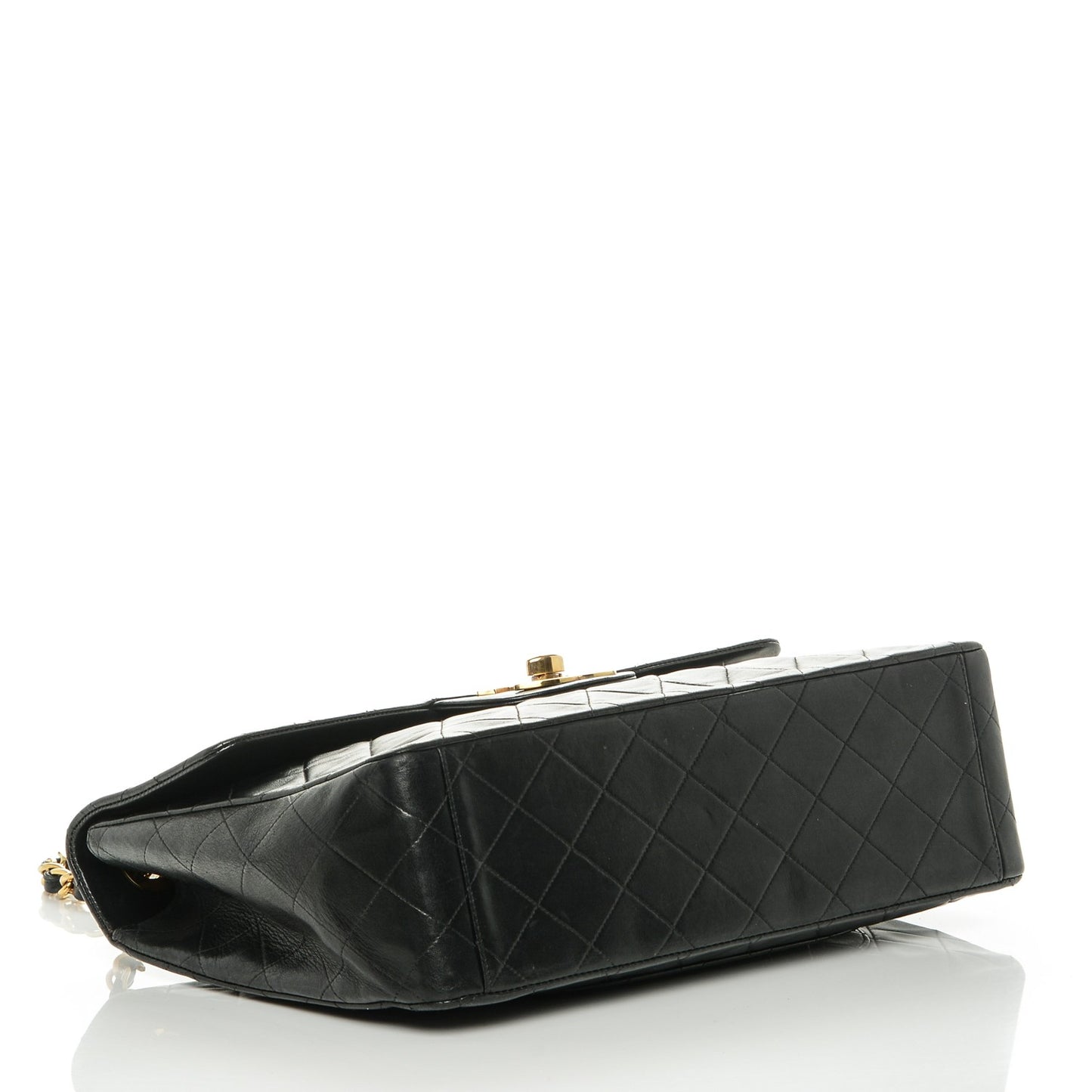 Lambskin Quilted XL Jumbo Single Flap Black