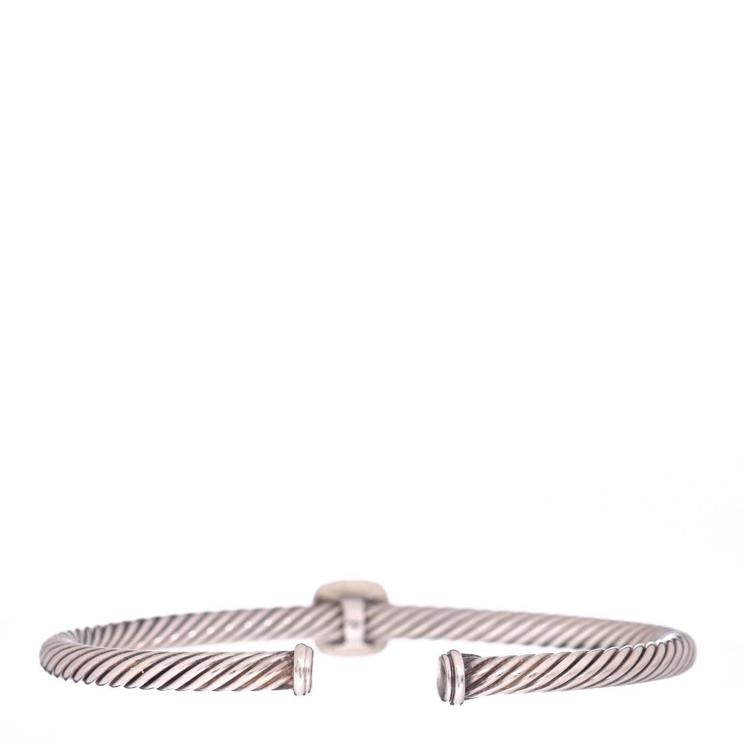 David Yurman Sterling Silver 18k Yellow Gold Amethyst 4mm Station Bracelet Medium 3 of 4