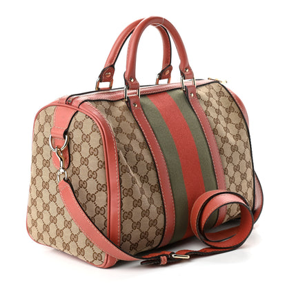 Gucci Monogram Vintage Web Medium Boston Pink 3 of 16