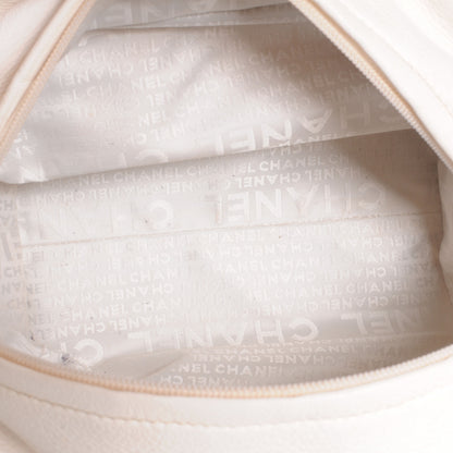 Chanel Calfskin Round Bowling Bag White 5 of 7