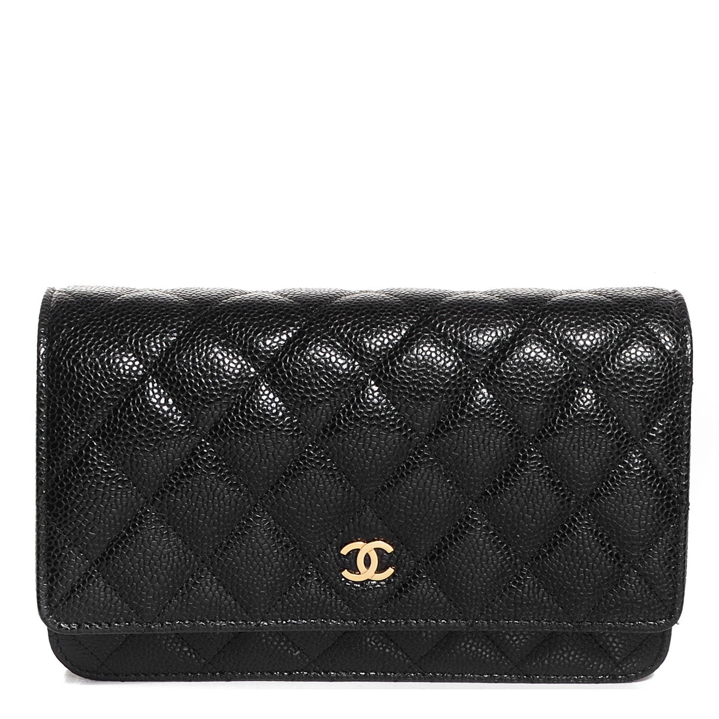 Caviar Quilted Wallet On Chain WOC Black